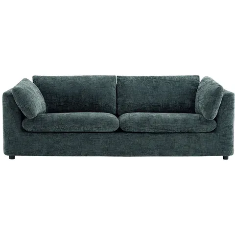 vente-unique.com Canapé fixe polyester 3 places vert 228x79x92cm – image 3