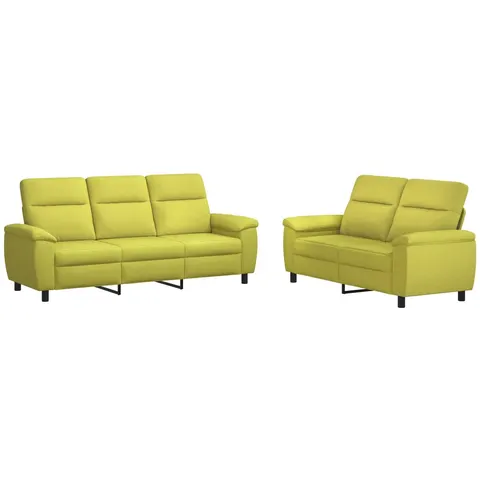 vidaXL Ensemble de Canapés 2 pcs Vert clair Tissu – 297642 – image 2