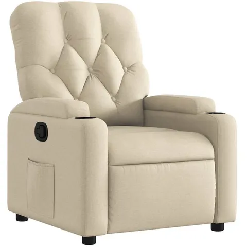 vidaXL Fauteuil inclinable Crème Tissu – 201347 – image 2