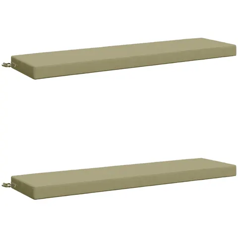 vidaXL Coussins de Banc SOEST 2 pc 100 % polyester Vert clair – 467380 – image 3