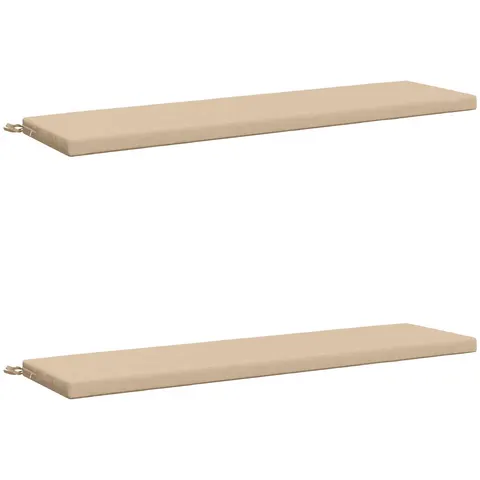 vidaXL Coussins de Banc SOEST 2 pc 100 % polyester Crème – 458883 – image 2