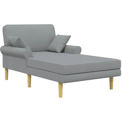 vidaXL Méridienne Gris clair Tissu – image 2