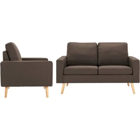 vidaXL Ensemble de canapés 2 pcs Tissu Marron – image 2