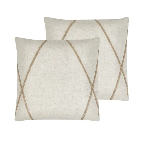 LICUALA - Sierkussen set van 2 - Beige - 45 x 45 cm - Polyester – afbeelding 2