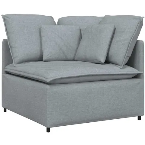 vidaXL Module d'angle pour canapé modulable avec coussins gris clair 100 cm – 656926 – image 2