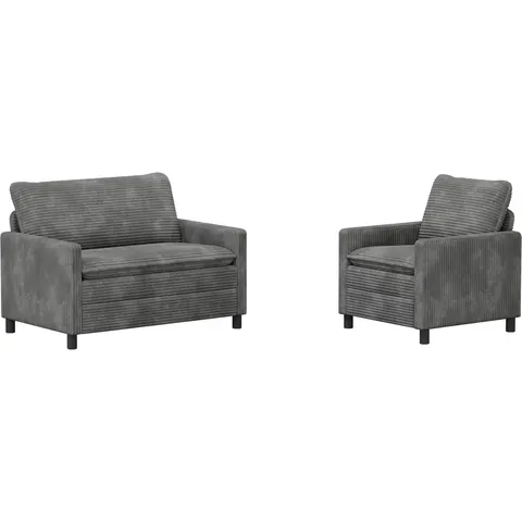 vidaXL Ensemble de Canapés 2 pc Gris clair Polyester – 593435 – image 2