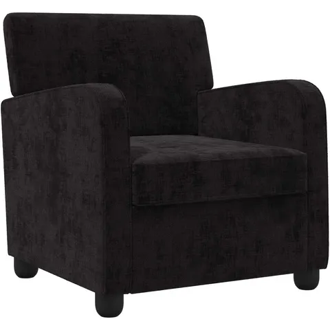 vidaXL Fauteuil Noir Chenille – image 2