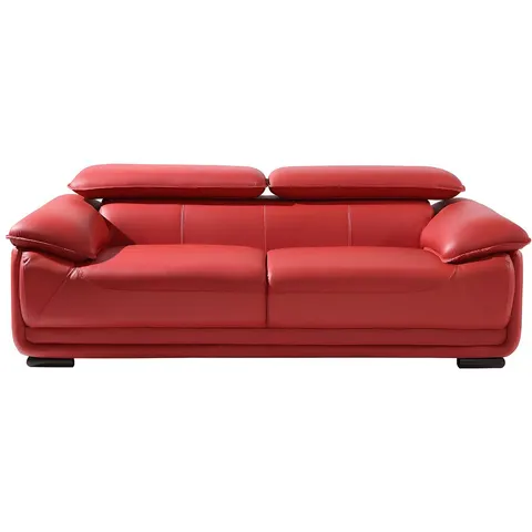 Vente-unique Driezitsbank van leer MACELO - Rood – afbeelding 2