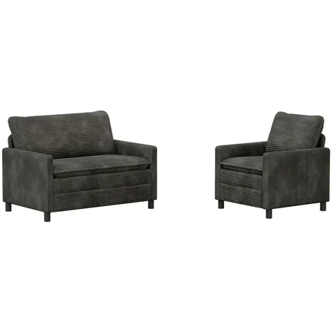 vidaXL Ensemble de Canapés 2 pc Anthracite Polyester – 593466 – image 2
