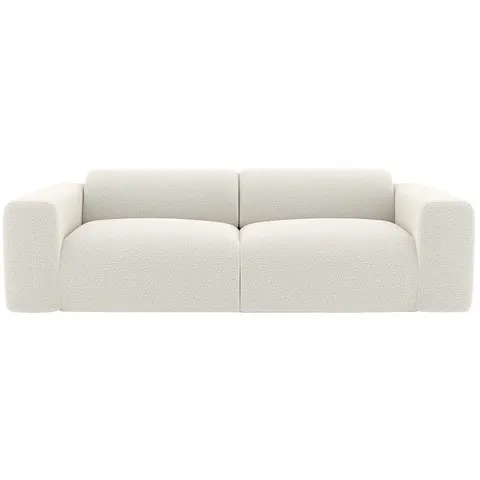 vente-unique.com Canapé fixe polyester 4 places blanc 245x73x97cm – image 2