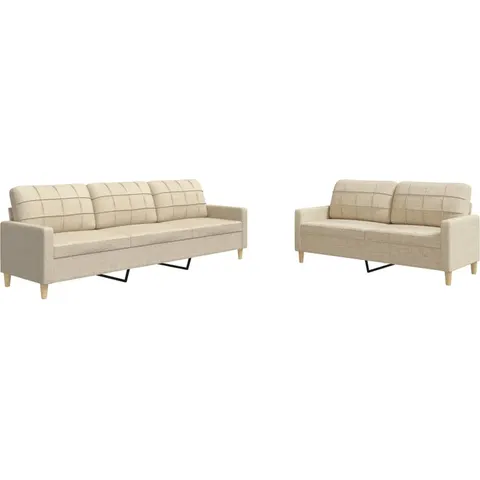 vidaXL Ensemble de canapés 2 pcs crème tissu – 603129 – image 2