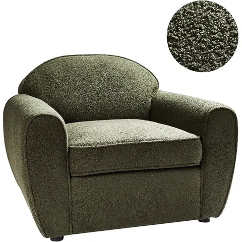 ELLEDE - Fauteuil - Donkergroen - Bouclé – afbeelding 2