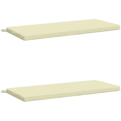 vidaXL Coussins de Banc SOEST 2 pc 100 % polyester Crème – 461906 – image 2