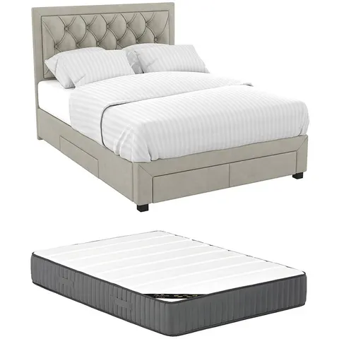 Vente-unique Bedframe fluweel beige 160 x 200 cm – 076264 – afbeelding 2