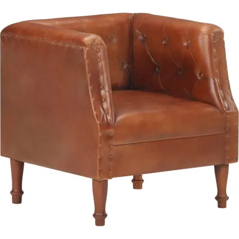 vidaXL Fauteuil marron cuir véritable – 826905 – image 2