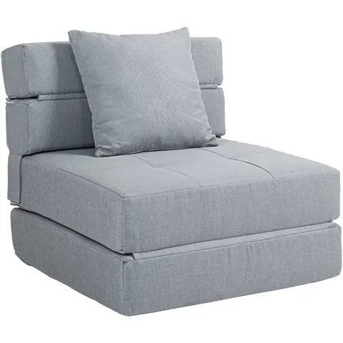 HOMCOM-Stoelbed-Polyester-70x70x61cm-Lichtgrijs – afbeelding 2