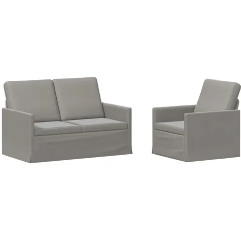 vidaXL Ensemble de Canapés 2 pcs Gris clair Velours (V) – 320401 – image 2