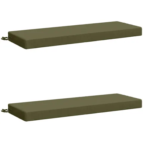 vidaXL Coussins de Banc SOEST 2 pc 100 % polyester Vert olive – 465621 – image 3