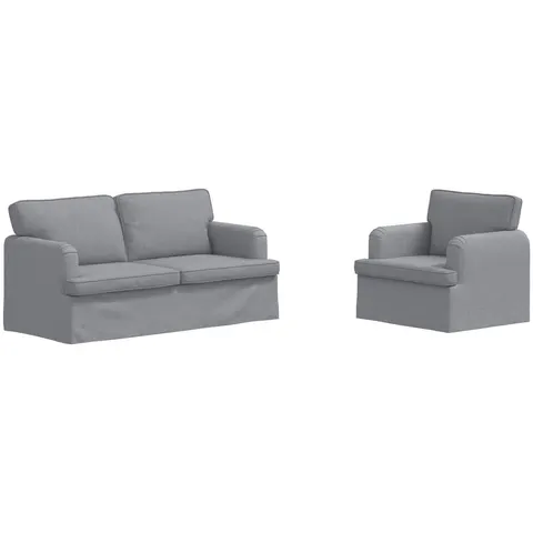 vidaXL Ensemble de Canapés 2 pc Gris clair tissu – 374478 – image 3