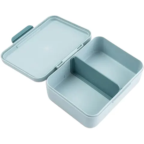 Done By Deer Lunch Box W/Divider Tiny Farm Blue – afbeelding 2