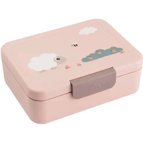 Done By Deer Lunch Box W/Divider Tiny Farm Powder – afbeelding 2