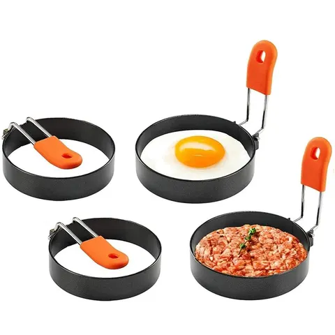 Eierring & Omeletvorm 4-pack RVS / Siliconen – afbeelding 2