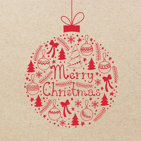Kerst servetten 'Kerstbal' – afbeelding 2