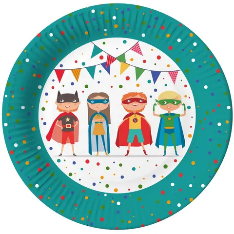 Borden Superhero karton Ø23cm 10st – afbeelding 2