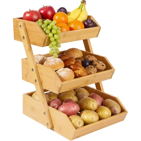 Fruitmand etagère - 3 laags - bamboe – 517083 – afbeelding 2