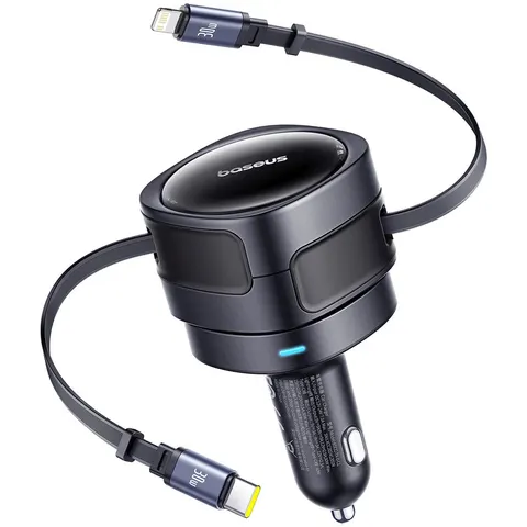 Baseus Autolader Voor Telefoons Usb-C Lightning 60W – afbeelding 2