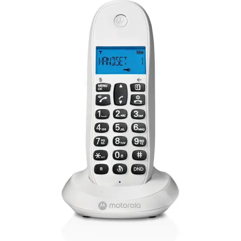 Motorola C1001CBW+ - DECT digitale draadloze telefoon - Gespreksblokkering, nummerweergave, handsfree, telefoonboek voor 50 nummers, verlicht display - Wit – afbeelding 2