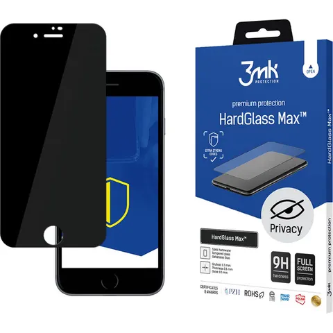 Apple iPhone 7 Black - 3mk HardGlass Max Privacy – afbeelding 2