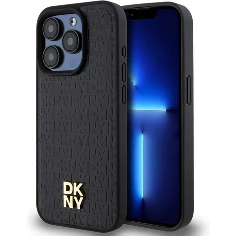 DKNY Repeat Stack Logo Back Case (MagSafe Compatible) - Geschikt voor Apple iPhone 14 Pro (6.1") - Zwart – afbeelding 2