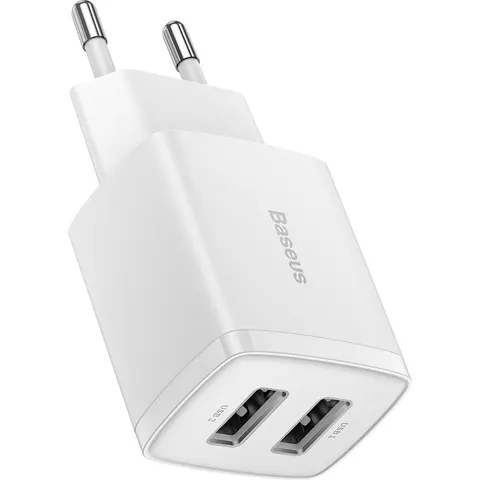 Baseus Dubbele USB -oplaadkop 10.5W White – afbeelding 2
