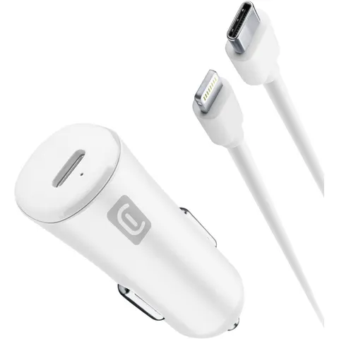 Autolader kit 20W usb-c naar lightning wit Cellularline – afbeelding 2