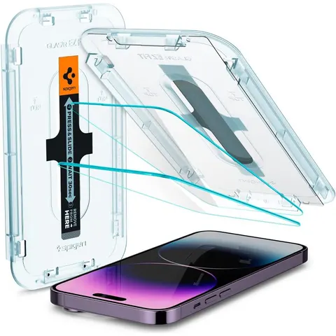 Spigen EZ Fit GLAS.tR Apple iPhone 14 Pro Max Screen Protector 2-Pack – afbeelding 2