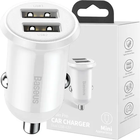 Baseus Grain Pro Autolader 2x USB 4.8A – afbeelding 2