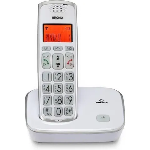 Brondi Bravo Gold DECT-telefoon Wit Nummerherkenning – afbeelding 2
