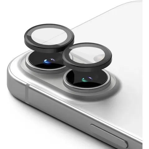 Ringke Frame Glass - Camera Protector Geschikt voor Apple iPhone 16 / 16 Plus - Case Friendly - Tempered Glass voor Camera Lens Zwart - 2-Pack – afbeelding 2