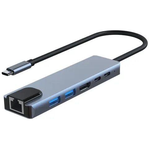 USB-C multipoort-adapter USB-A, USB-C, HDMI, RJ45 – afbeelding 2