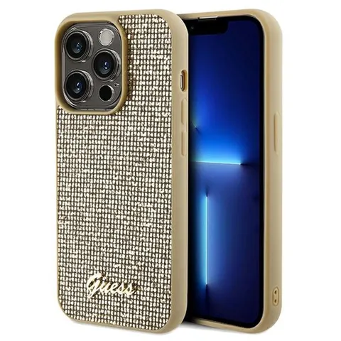 Guess Disco Metal Script - Hardcase - iPhone 14 Pro Max - Gouden Behuizing – afbeelding 2