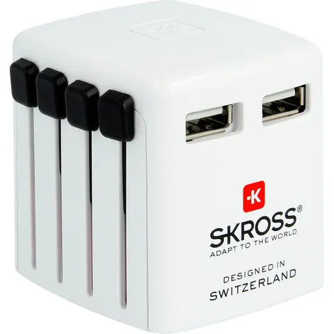 SKROSS - Reisadapter - USB Lader 2xUSB 2400 mA – afbeelding 2