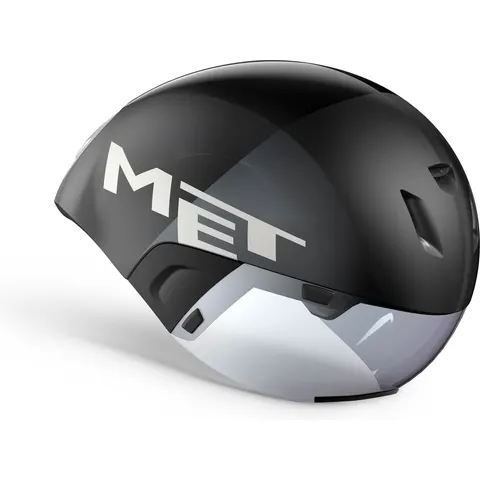MET Codatronca Fietshelm - Tijdrit - Maat M - Black Silver Matt Glossy – afbeelding 2