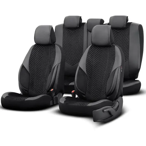 Autostoelhoezenset Advanced zwart (complete set) – afbeelding 2