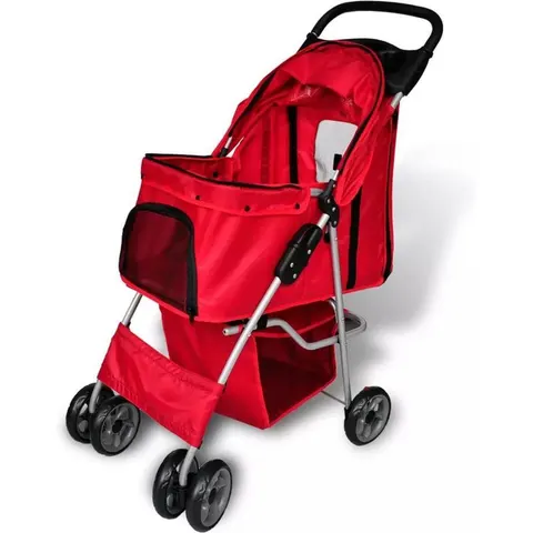 vidaXL Poussette pour chiens Rouge – image 2