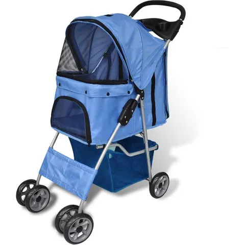 vidaXL Poussette pour chiens Bleu – image 2