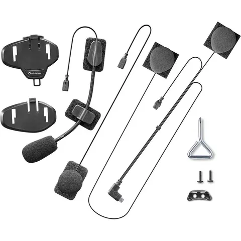 Interphone Cellularline Kit Audio Conector Flat Intercom Audiokit Zwart – afbeelding 2