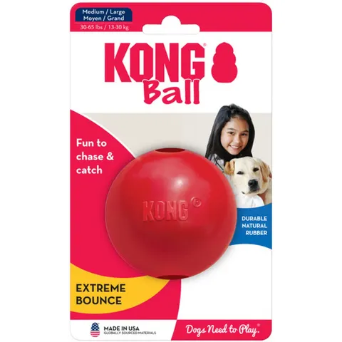 Kong Bal Medium - Bal - Diameter 8 cm - Rood – afbeelding 2