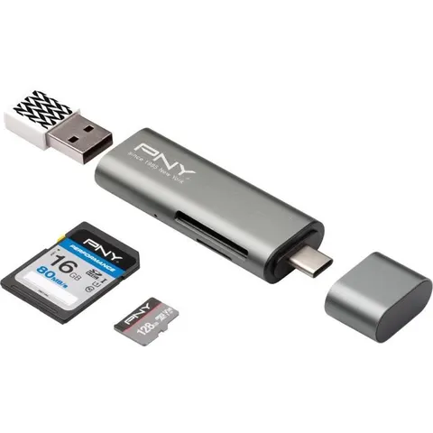 PNY USB-C card reader - USB adapter – afbeelding 2