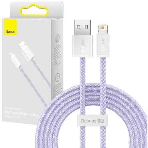 Baseus Dynamic Usb Naar Lightning-Kabel, 2,4 A, 2 M (Paars) – afbeelding 2